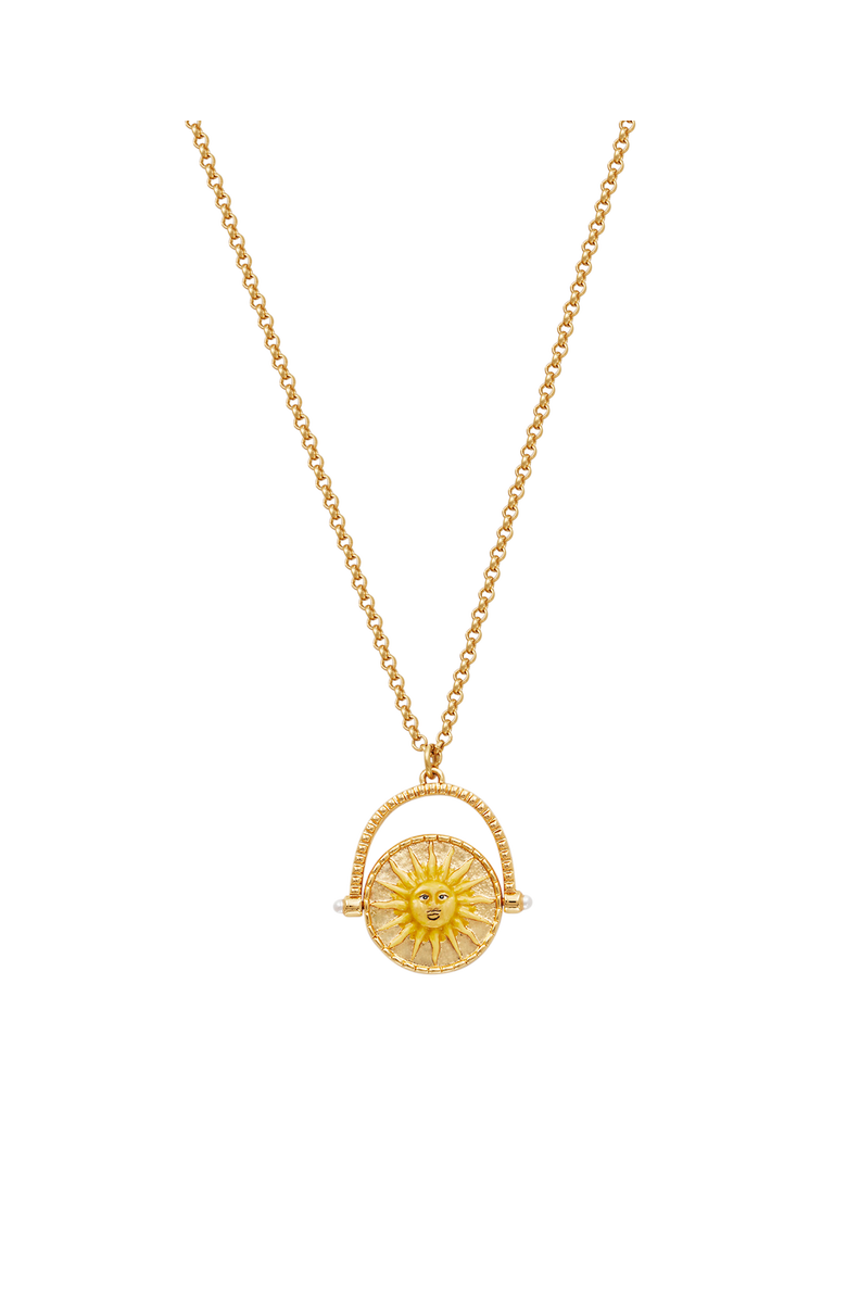 Fable England Sun & Moon Spinner Necklace, Main, color, Gold