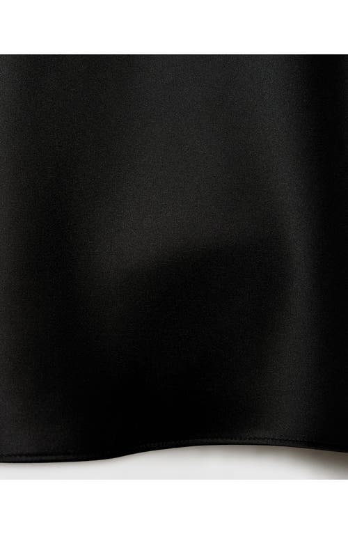 Shop Mango Satin Midi Skirt In Black