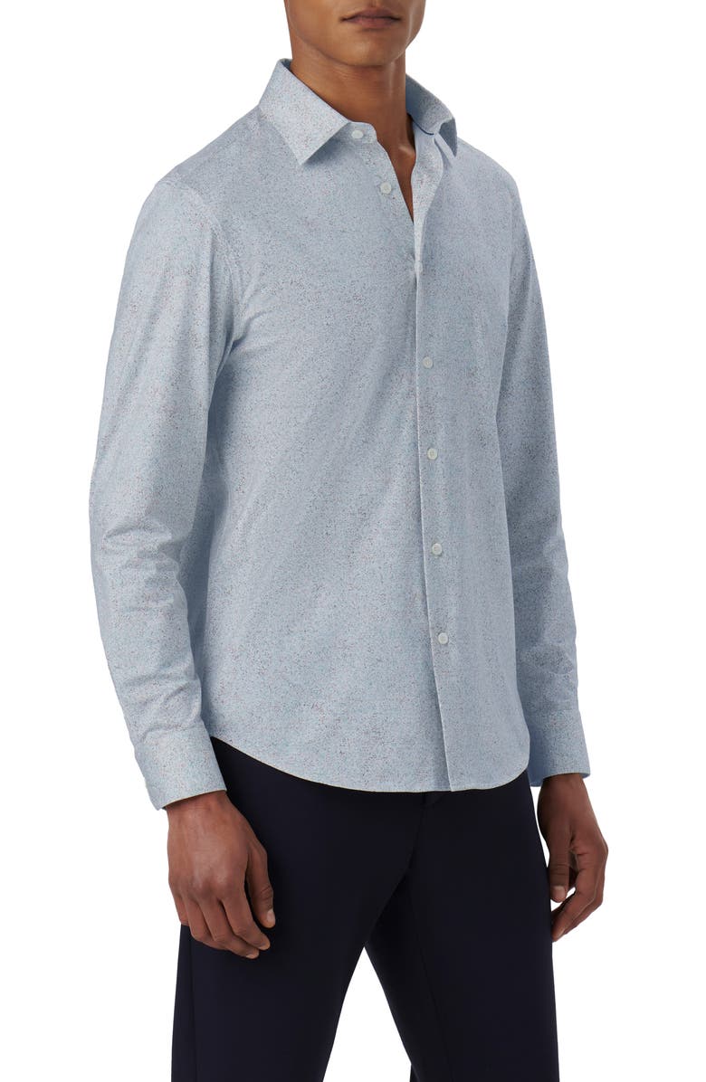 Bugatchi James OoohCotton<sup>®</sup> Marble Print Button-Up Shirt, Alternate, color, Night-Blue