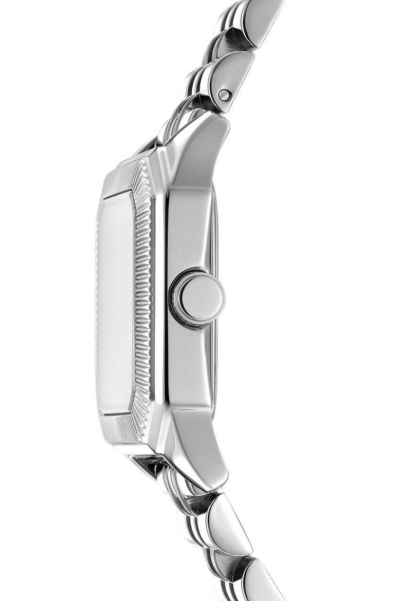 Signature Shape Tank Bracelet Watch, 27mm x 34mm, Alternate, color, WHITE/ SILVER