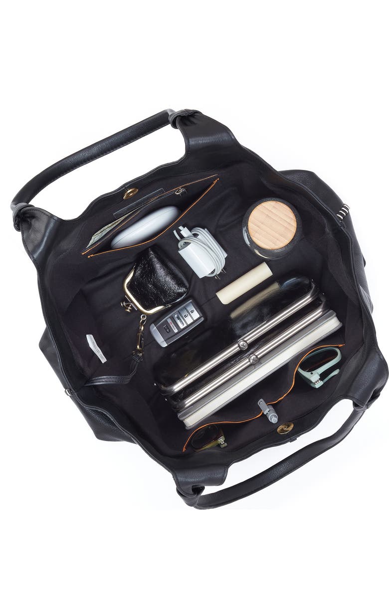 HOBO La Jolla Leather Tote, Alternate, color, Black