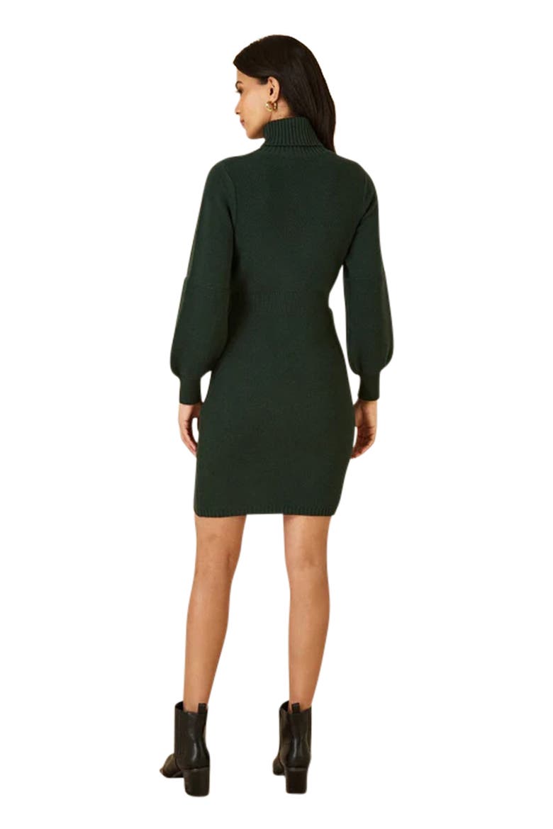 Roll Neck Knitted Dress, Alternate, color, Green
