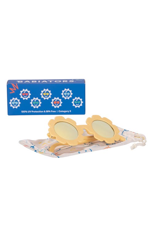 Babiators Kids' Polarized Mirrored Flower Shaped Sunglasses In Yellow