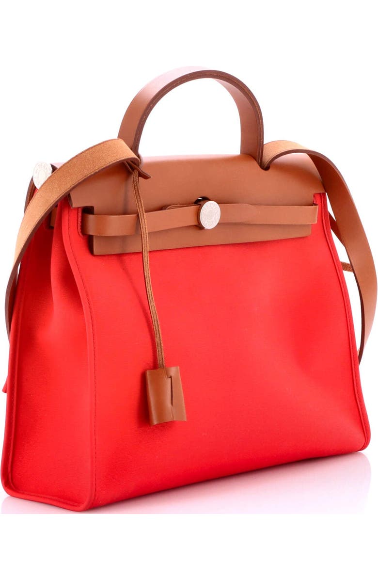 Pre-Owned Hermes Herbag Zip Leather and Toile 31, Alternate, color, Bougainvillier