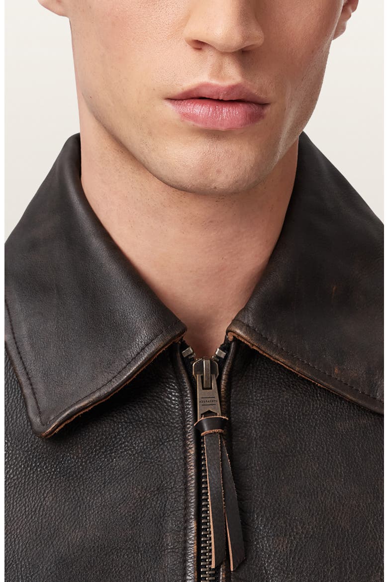 Garrison Leather Jacket, Alternate, color, COGNAC BROWN