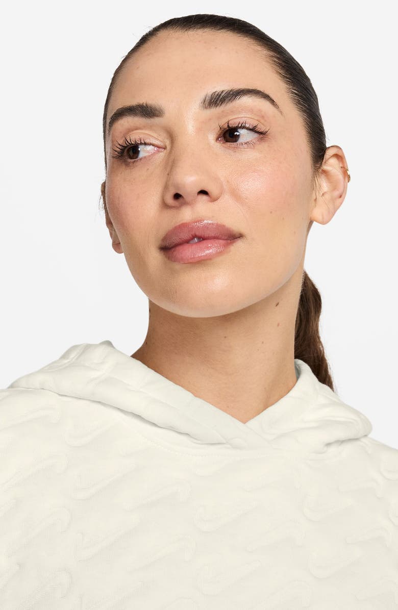 Nike Swoosh Jacquard Phoenix Fleece Hoodie, Alternate, color, Sail/ Sand Drift