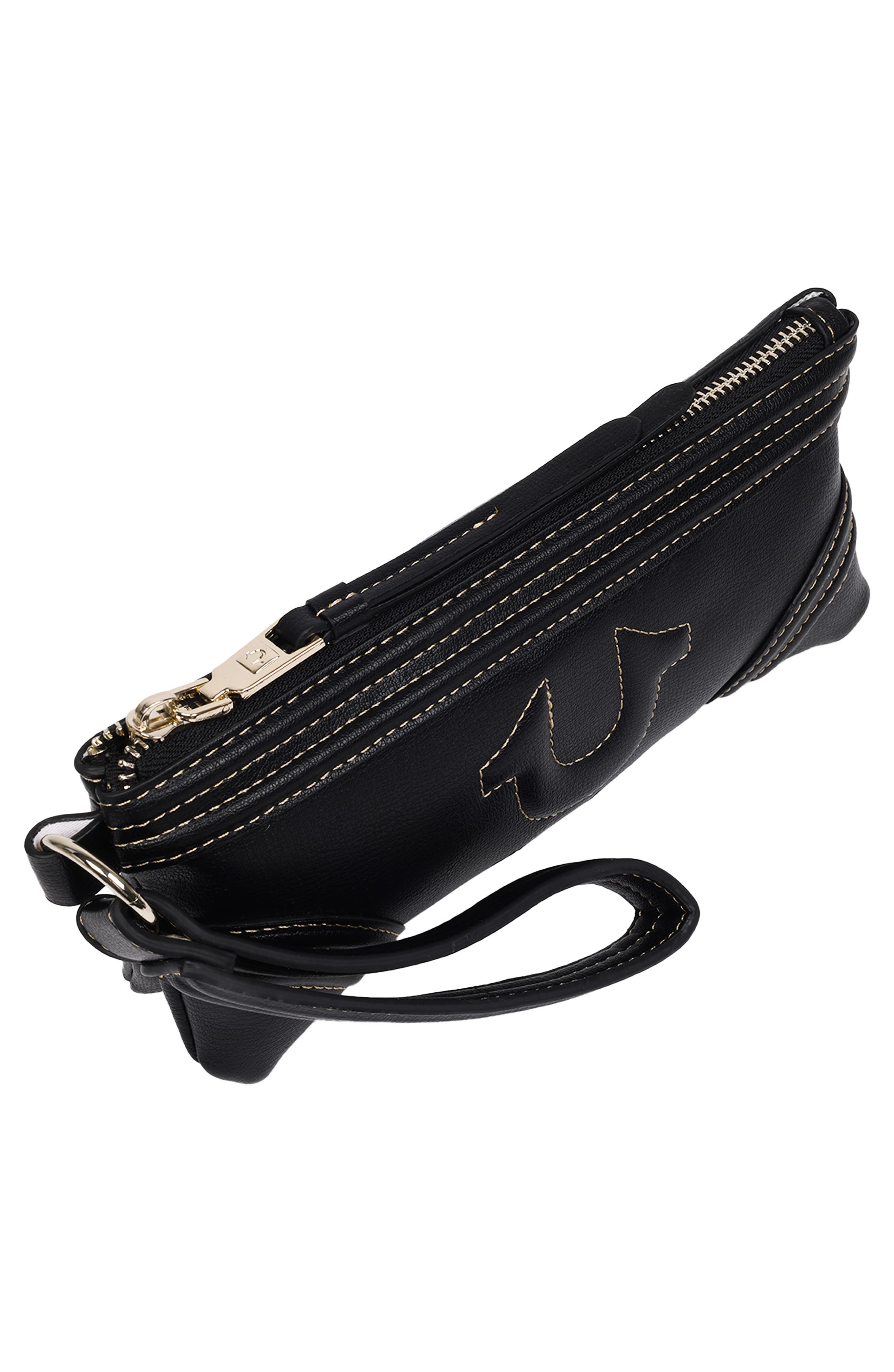 True Religion Horseshoe Wristlet, Alternate, color, Black