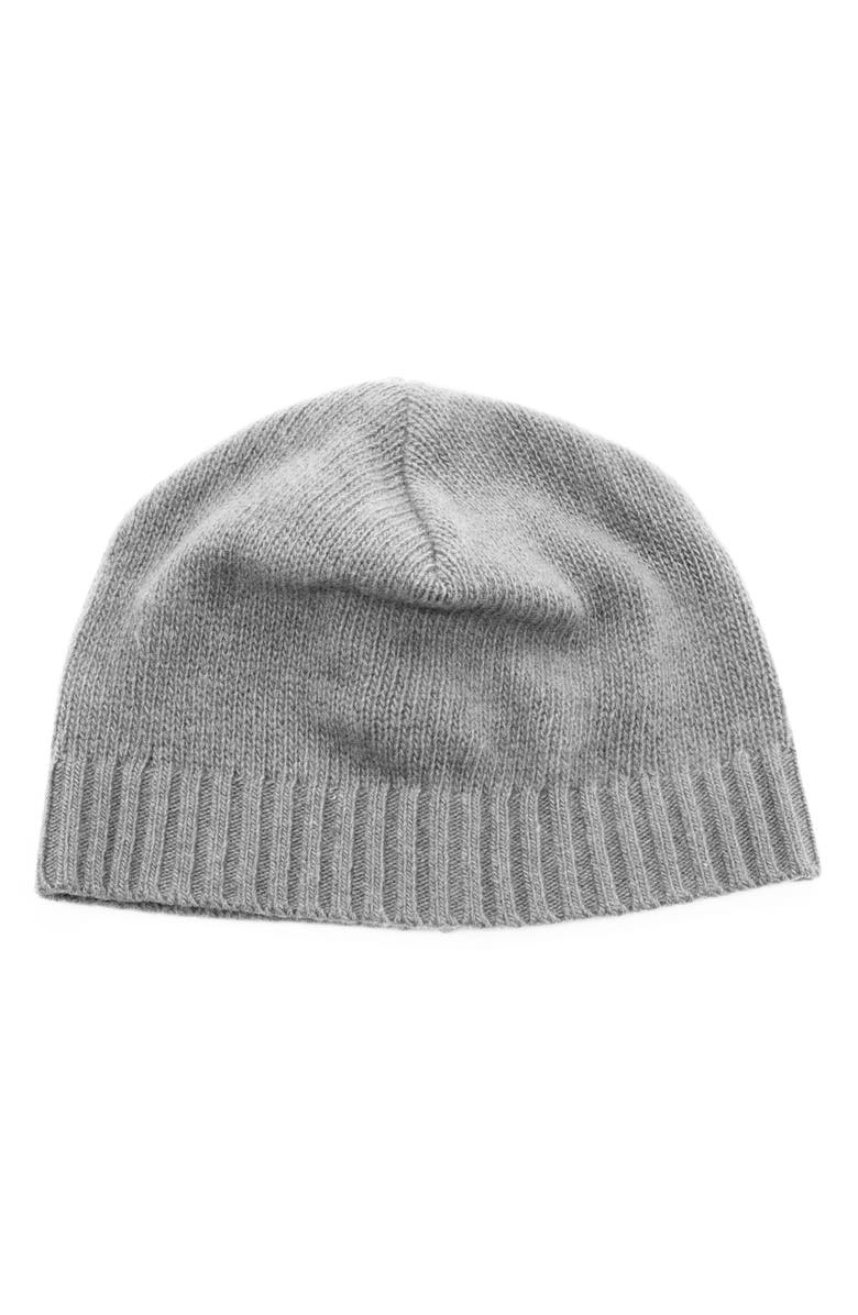 Portolano Cashmere Beanie, Main, color, Light Heather Grey