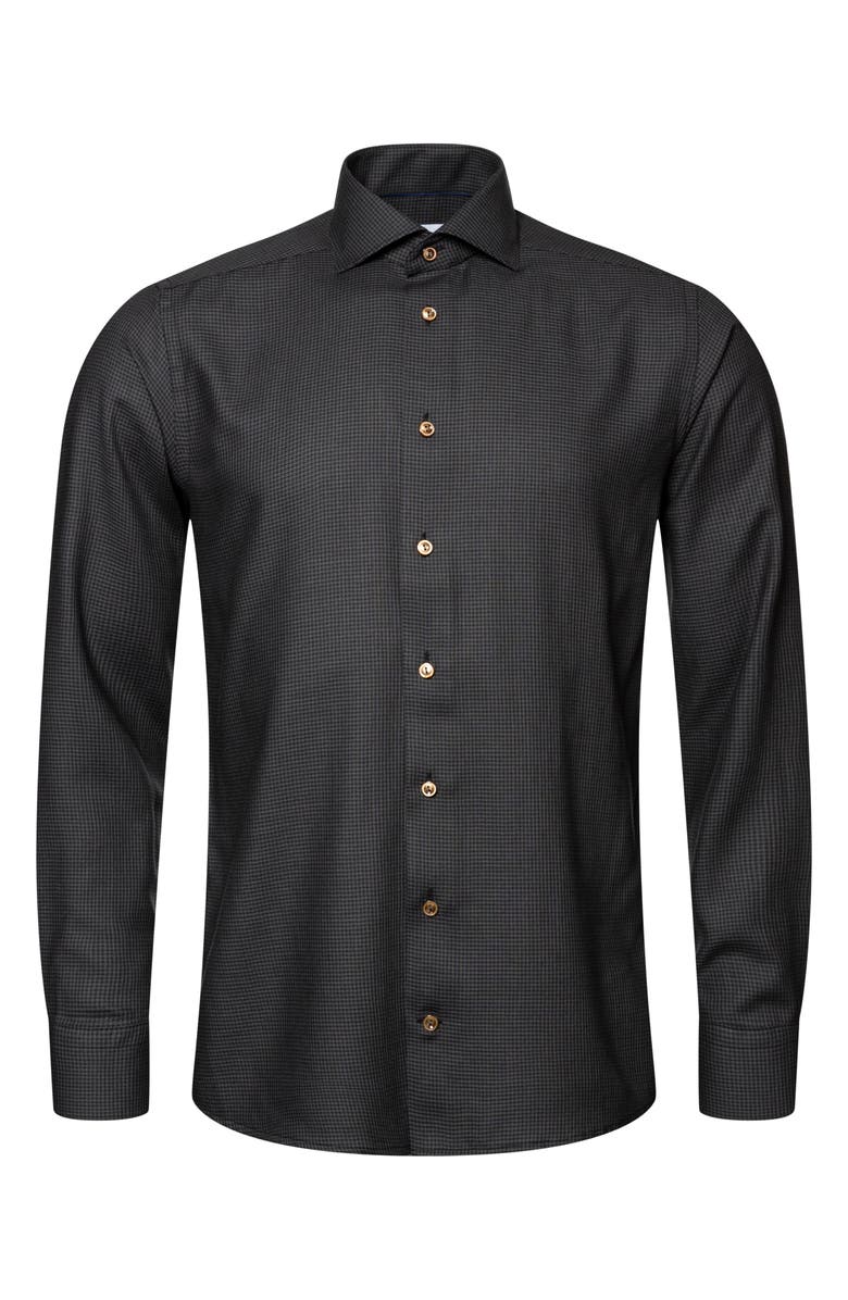 Eton Contemporary Fit Houndstooth Merino Wool Dress Shirt, Alternate, color,