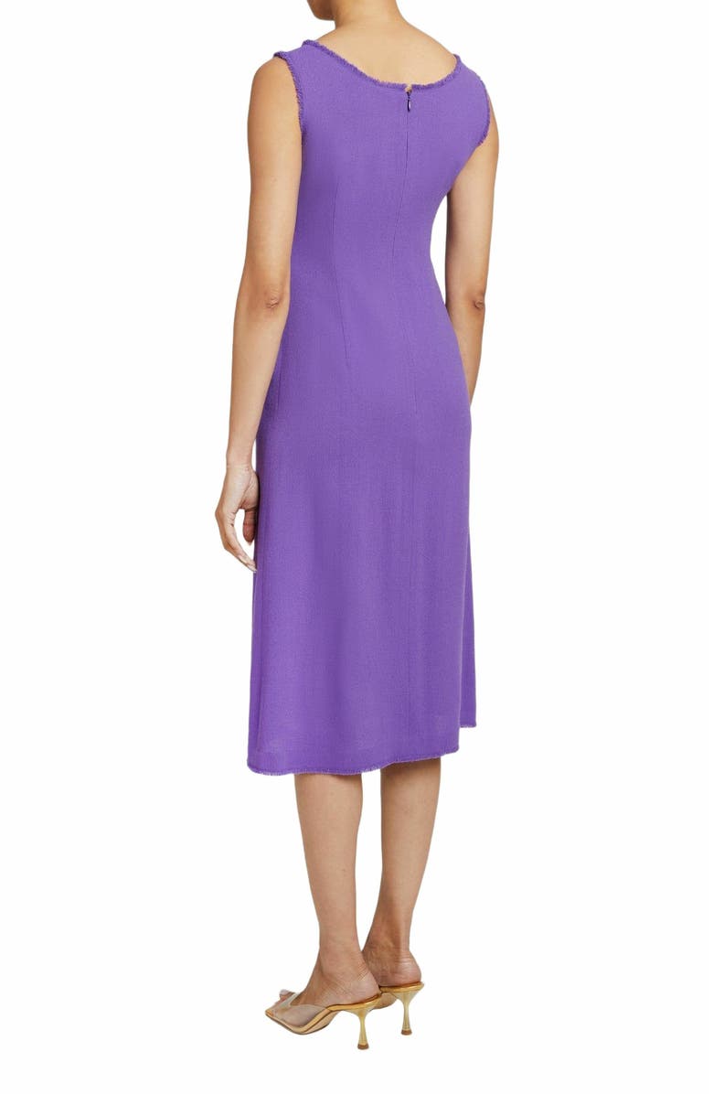 Santorelli Fanny A-Line Sleeveless Midi Dress in Luxury Wool Crepe, Alternate, color, Cool Purple