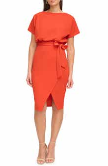 Tie Front Blouson Dress
