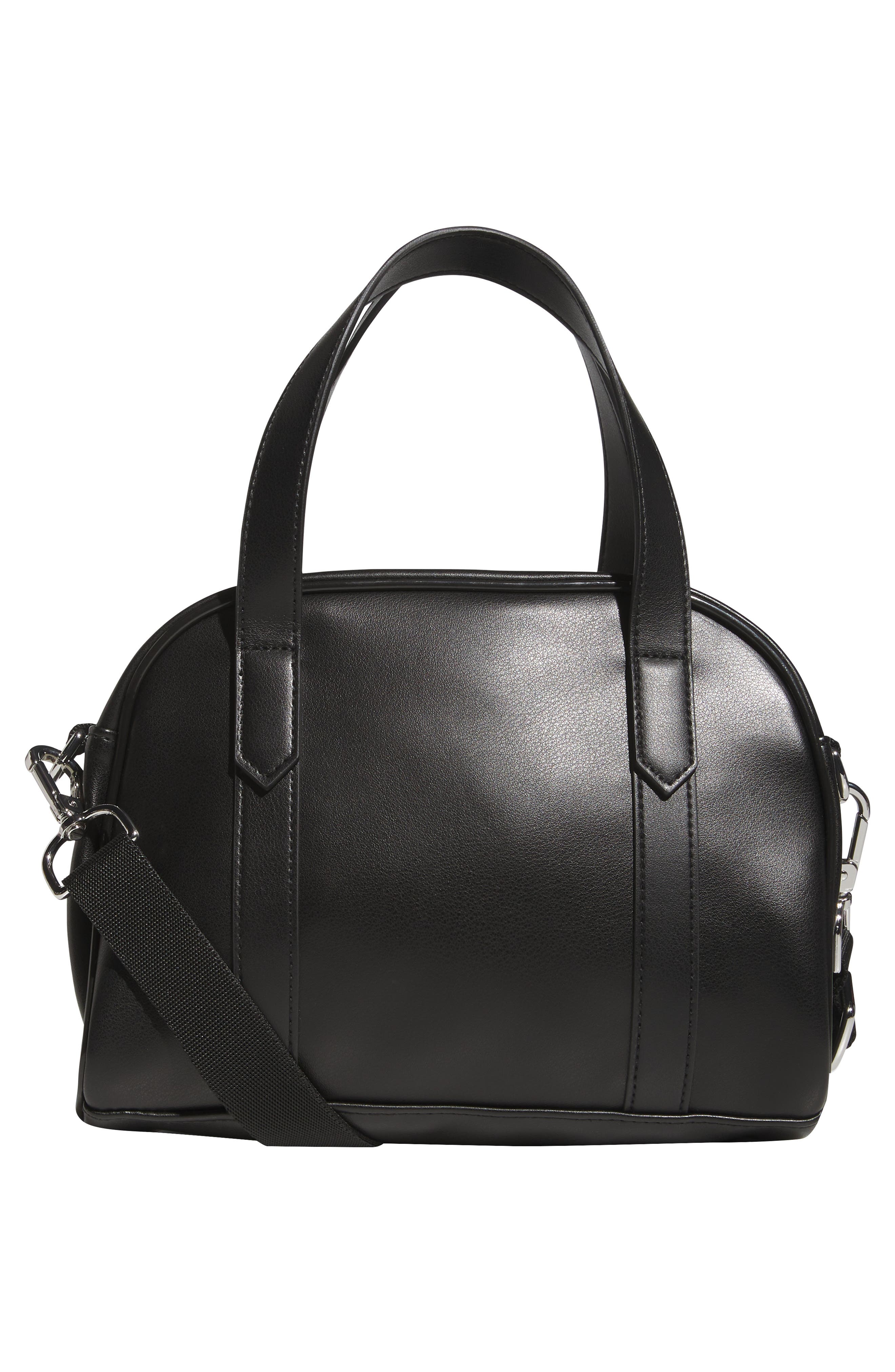 Mini Pouch Carryall Crossbody Bag, Alternate, color, BLACK/ SILVER METALLIC