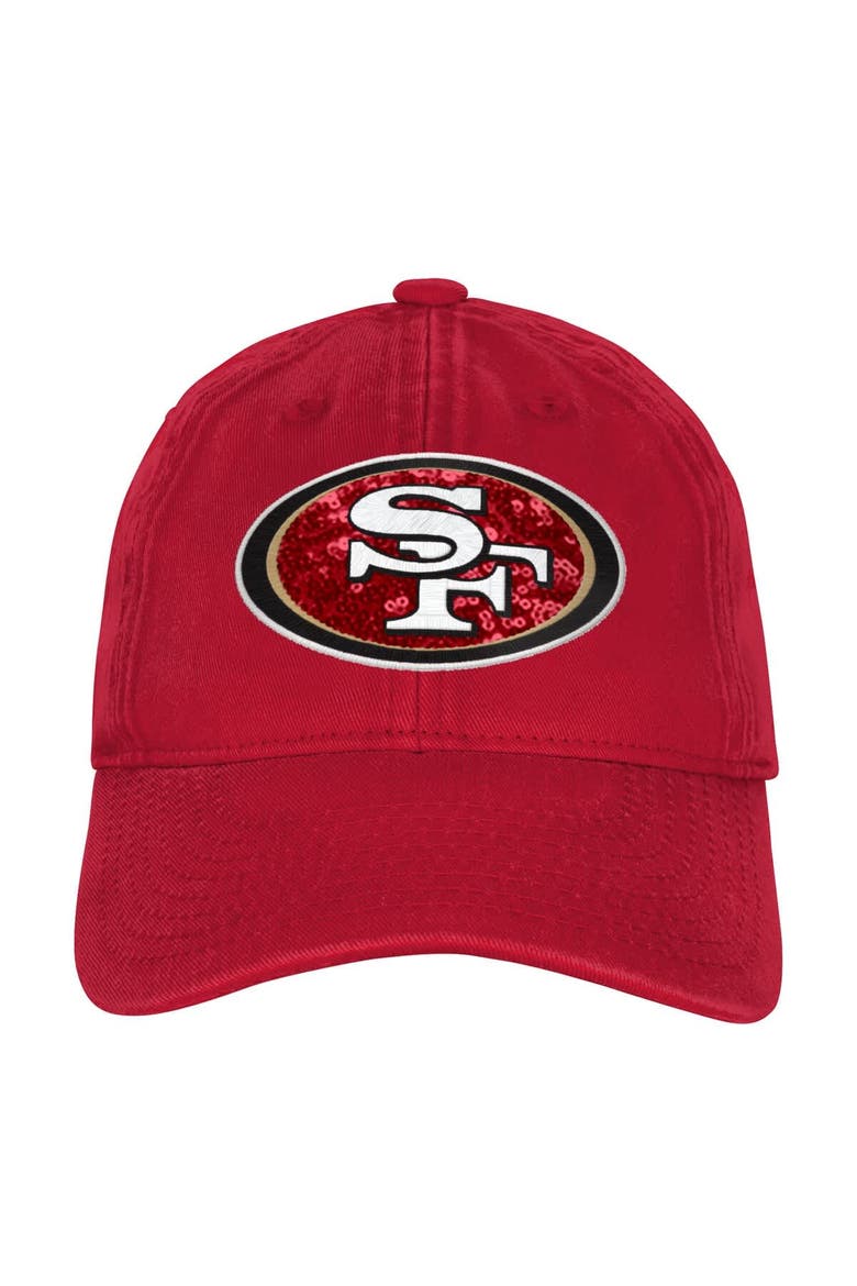 Girls Youth Outerstuff Scarlet San Francisco 49ers Gridiron Adjustable Hat, Alternate, color, Scarlet