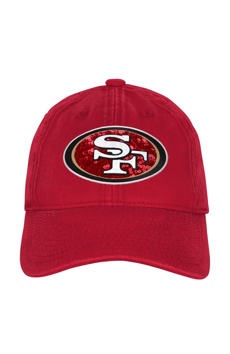 Outerstuff Girls Youth Outerstuff Scarlet San Francisco 49ers Gridiron Adjustable Hat, Alternate, color, Scarlet