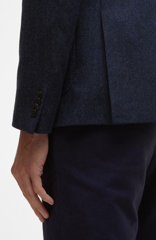 Barbour Sutherland Wool Blend Herringbone Flannel Sport Coat In Black