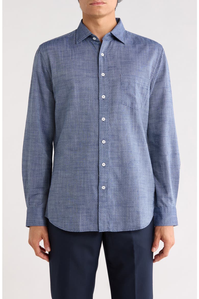 Upper Charlton Sports Fit Button-Up Shirt, Main, color, COBALT