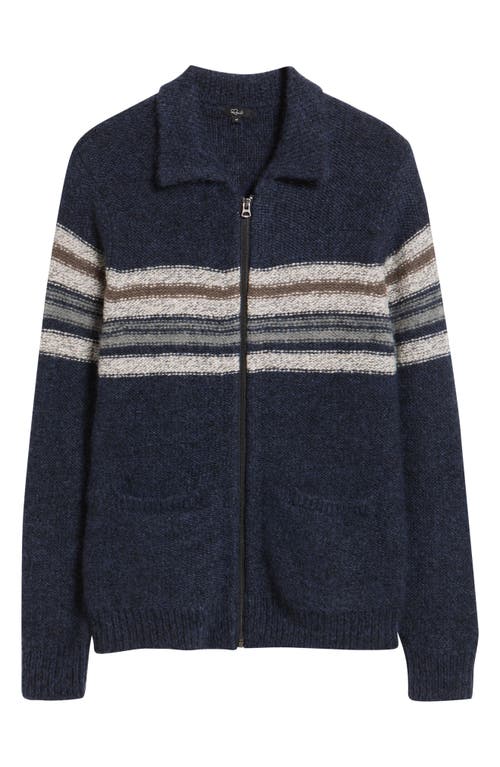 Rails Seldon Stripe Zip-up Cardigan In Blue