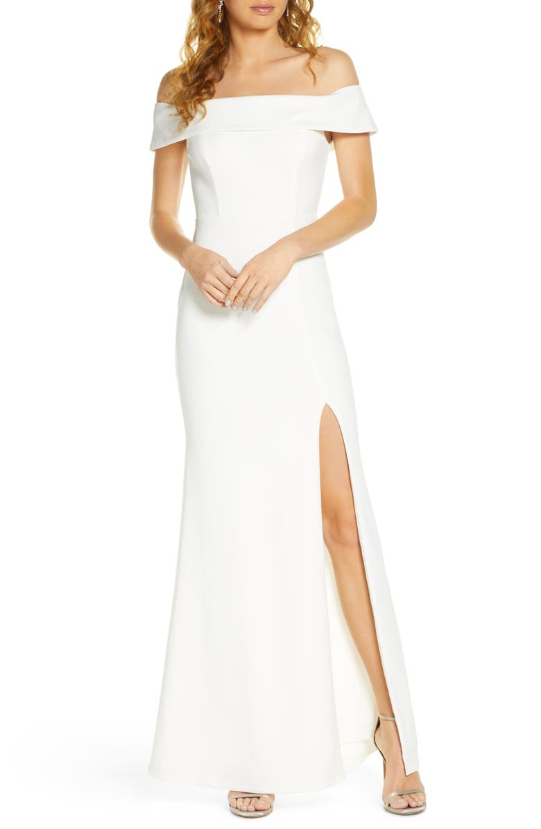 Lulus Off the Shoulder Mermaid Gown, Main, color, 