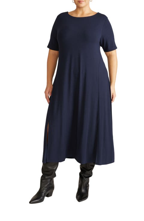 Serena Short Sleeve Jersey Midi Dress (Regular & Plus)