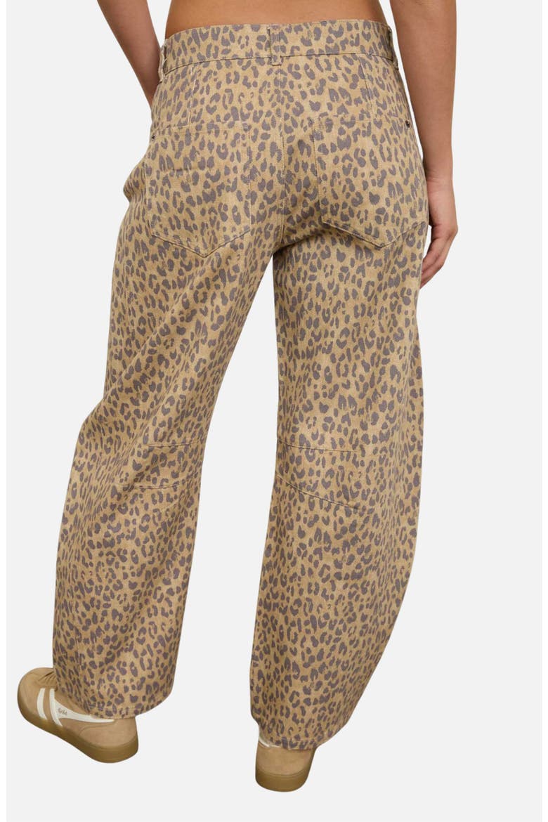 Leopard Print High Waist Wide Leg Jeans, Alternate, color, KHAKI