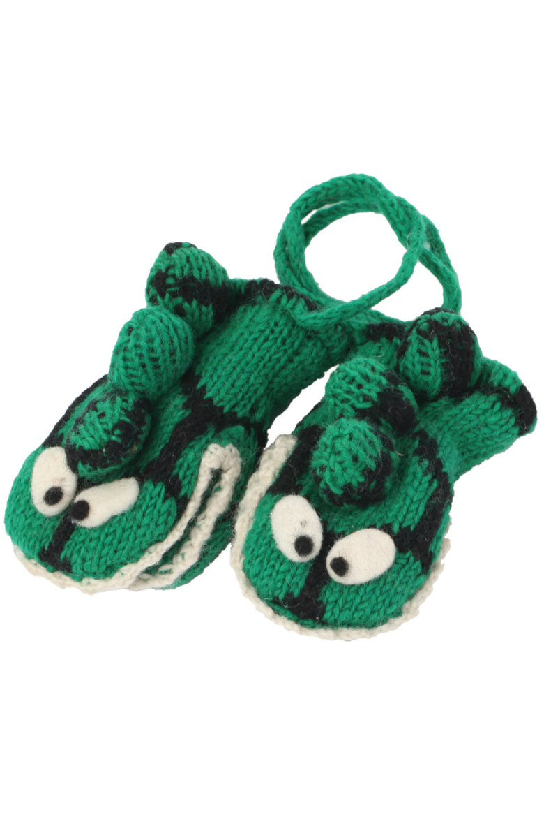 Dinosaur Mittens, Main, color, Green