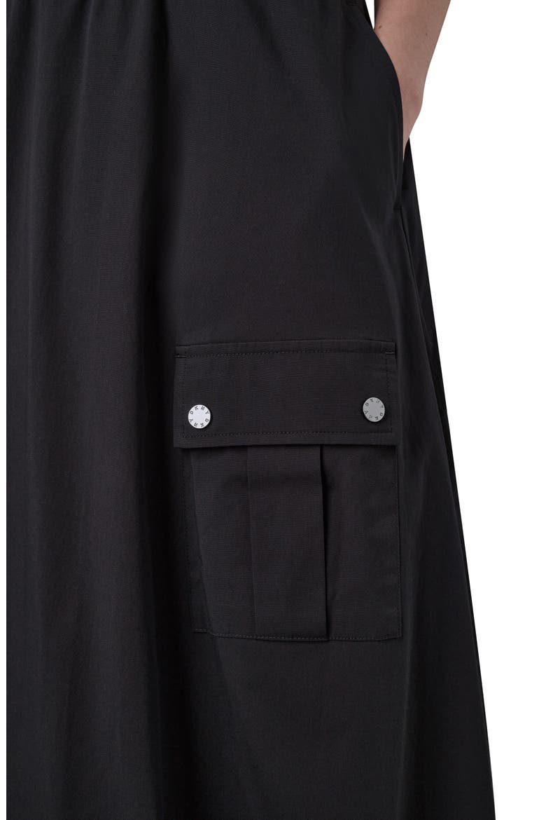 Cargo Poplin Bubble Midi Skirt, Alternate, color, BLACK
