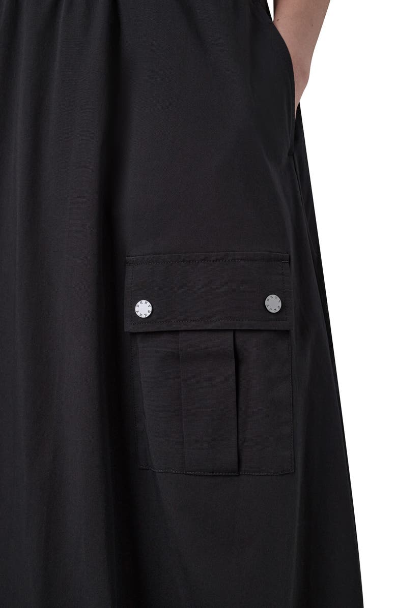 DKNY Cargo Poplin Bubble Midi Skirt, Alternate, color, Black