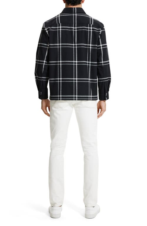Theory Clyfford Waren Windowpane Shirt Jacket In Black