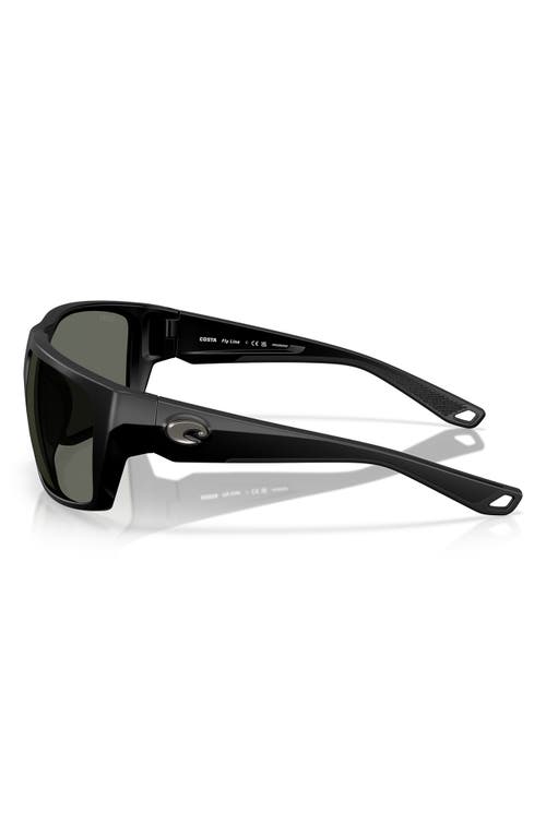 Costa Del Mar 64mm Polarized Rectangular Sunglasses In Matte Black/gray