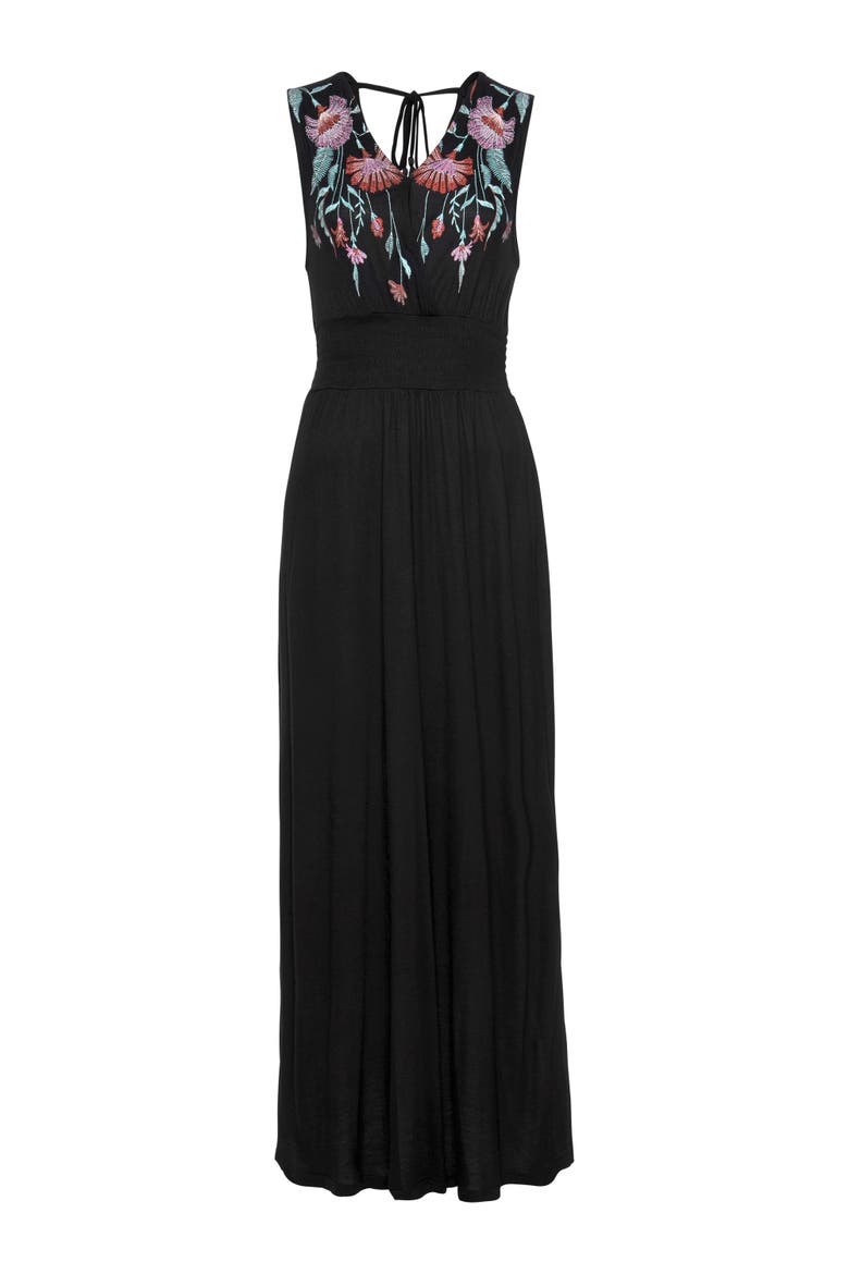 V-Neck Maxi Dress, Alternate, color, Black