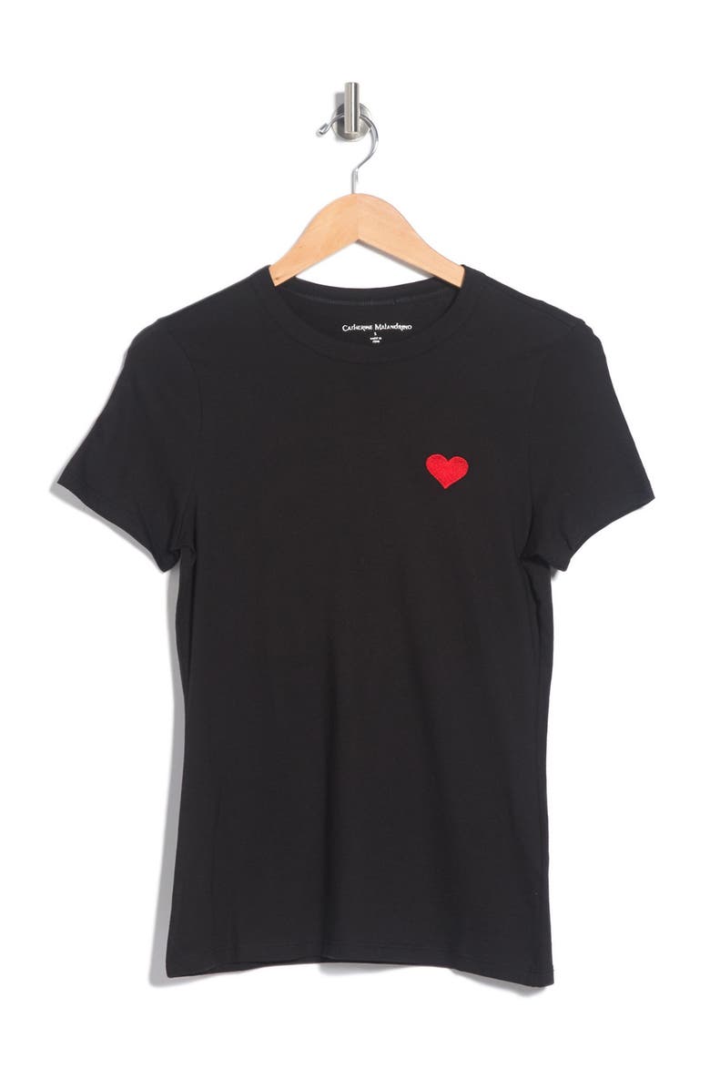 Catherine Catherine Malandrino Embroidered Heart Crew Neck T-Shirt, Main, color,