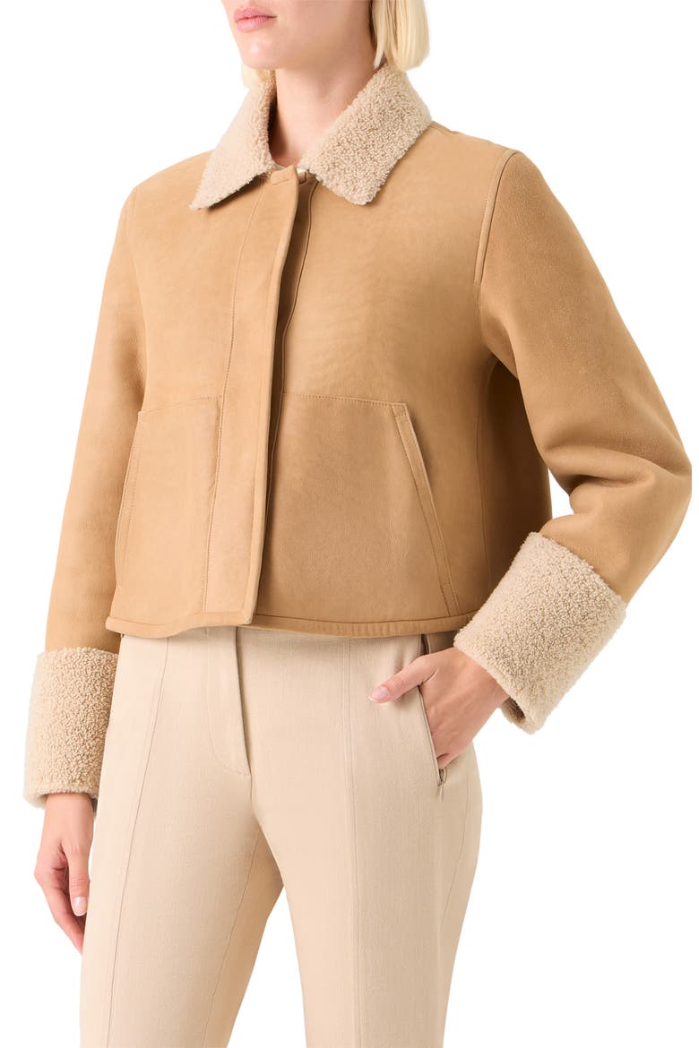 Cady Reversible Genuine Shearling Jacket, Alternate, color, BEIGE