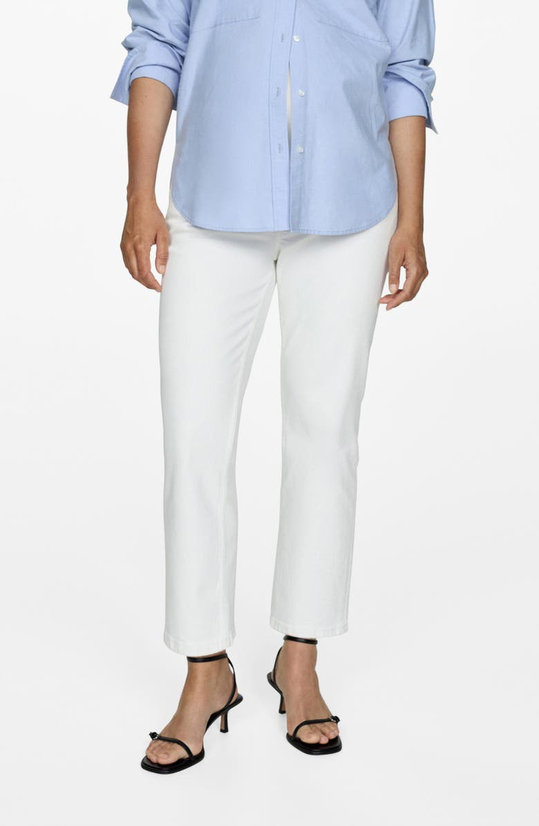 MANGO Over the Bump Maternity Straight Leg Jeans, Main, color, 