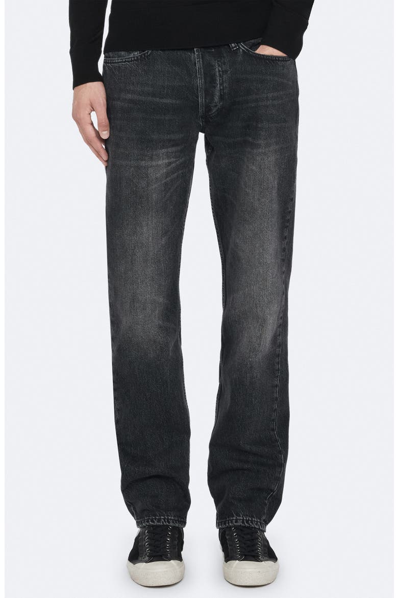 Loose Straight Leg Jeans, Main, color, WASHED BLACK
