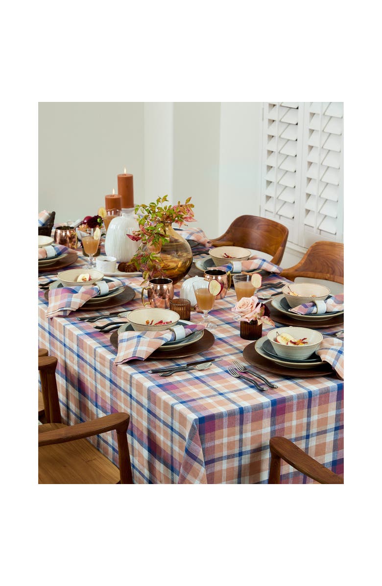 Solino Home Linen Table Throw - Fall Flavors Madras, 52" x 52", 52" x 52", Alternate, color, 