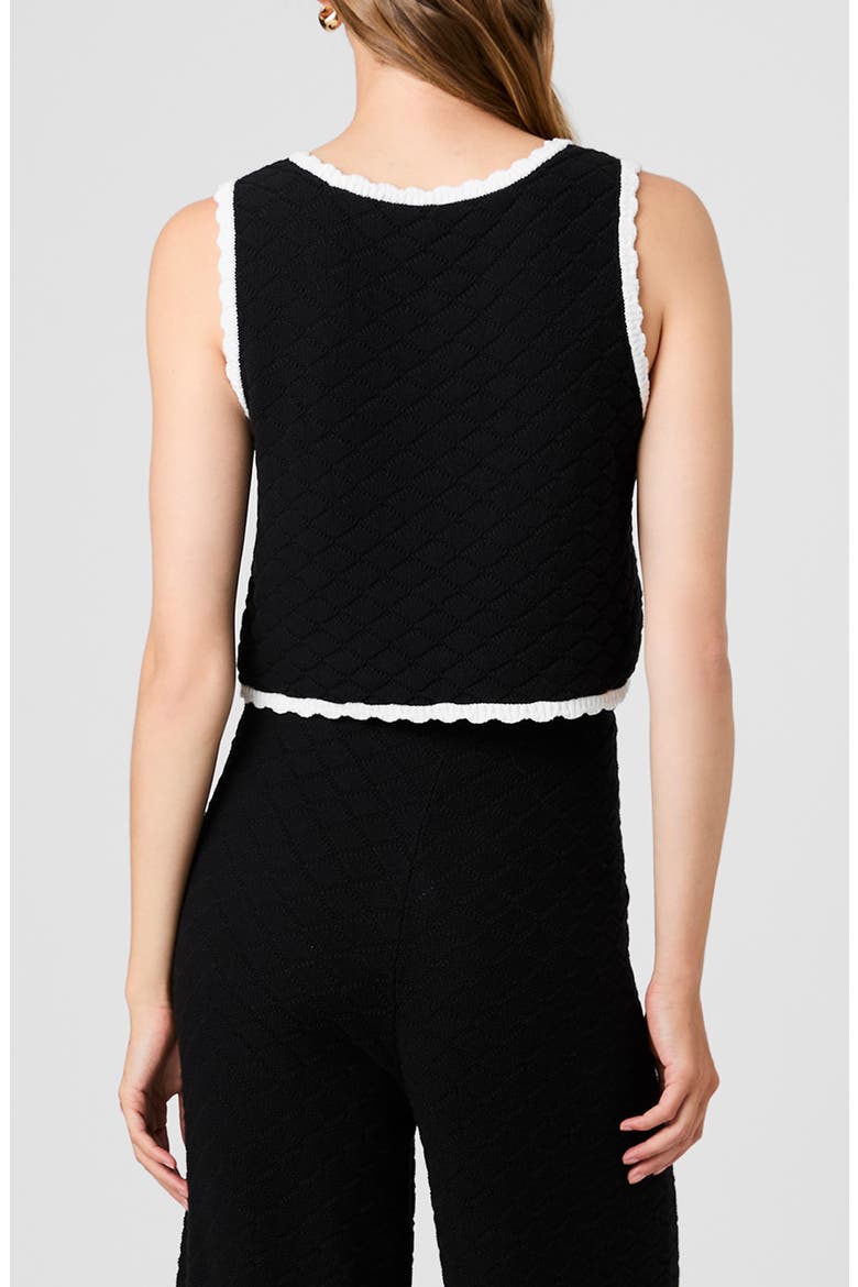 Teddy Diamond Knit Tank, Alternate, color, BLACK-SUMMER WHITE