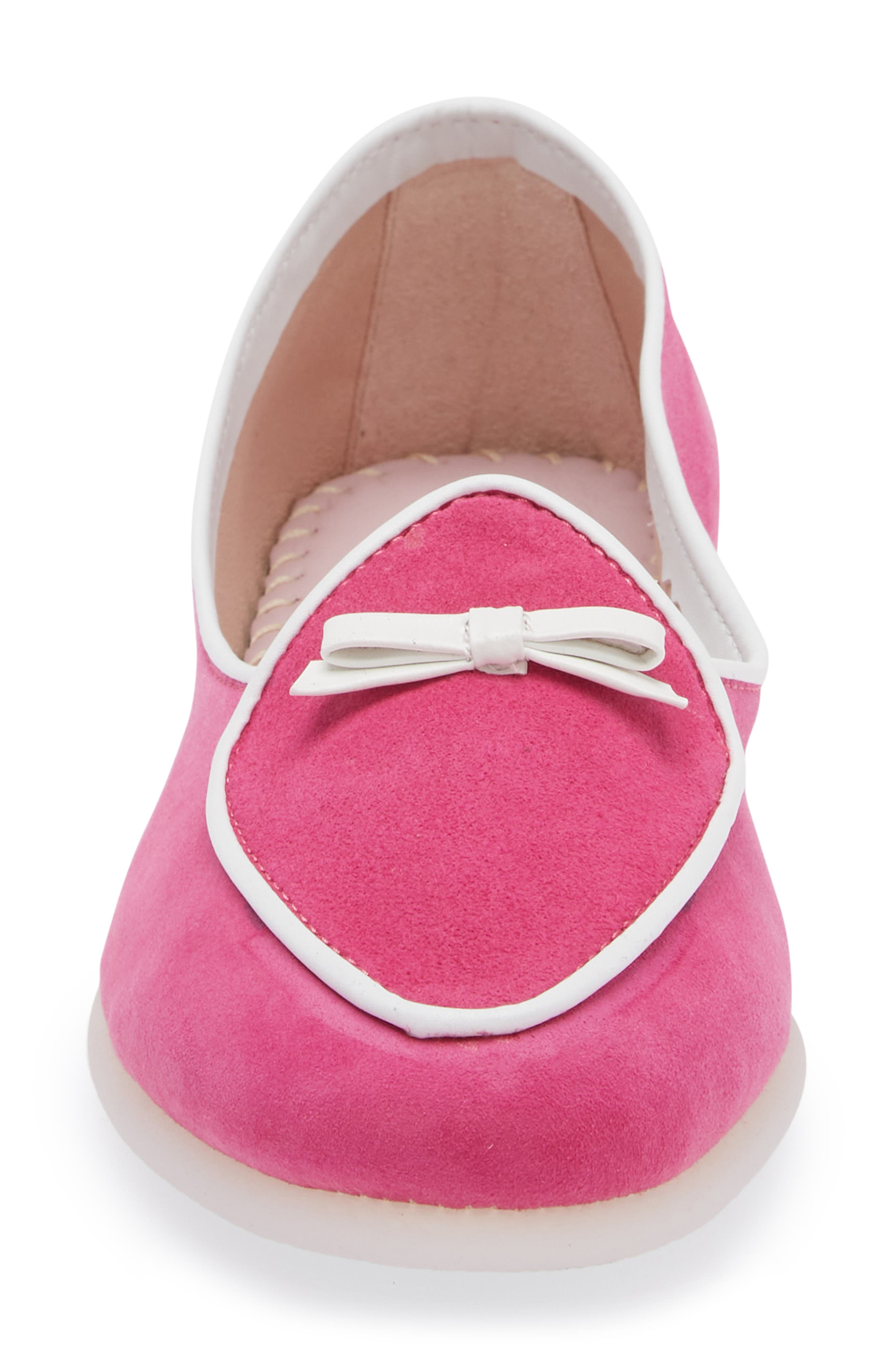 Alyssa Bow Flat, Alternate, color, FUXIA WHITE