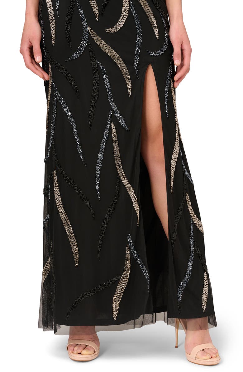 Aidan Mattox by Adrianna Papell Beaded One-Shoulder Gown, Alternate, color,