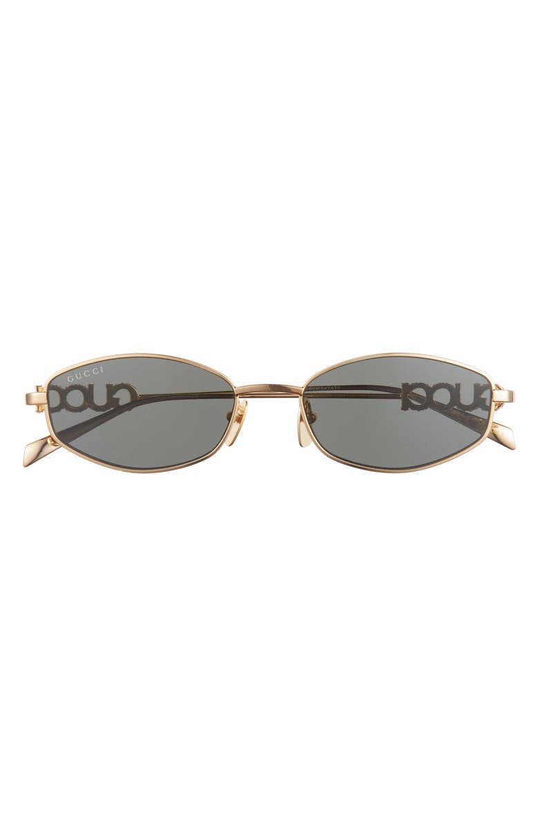 Gucci 55mm Oval Sunglasses, Main, color, Gold