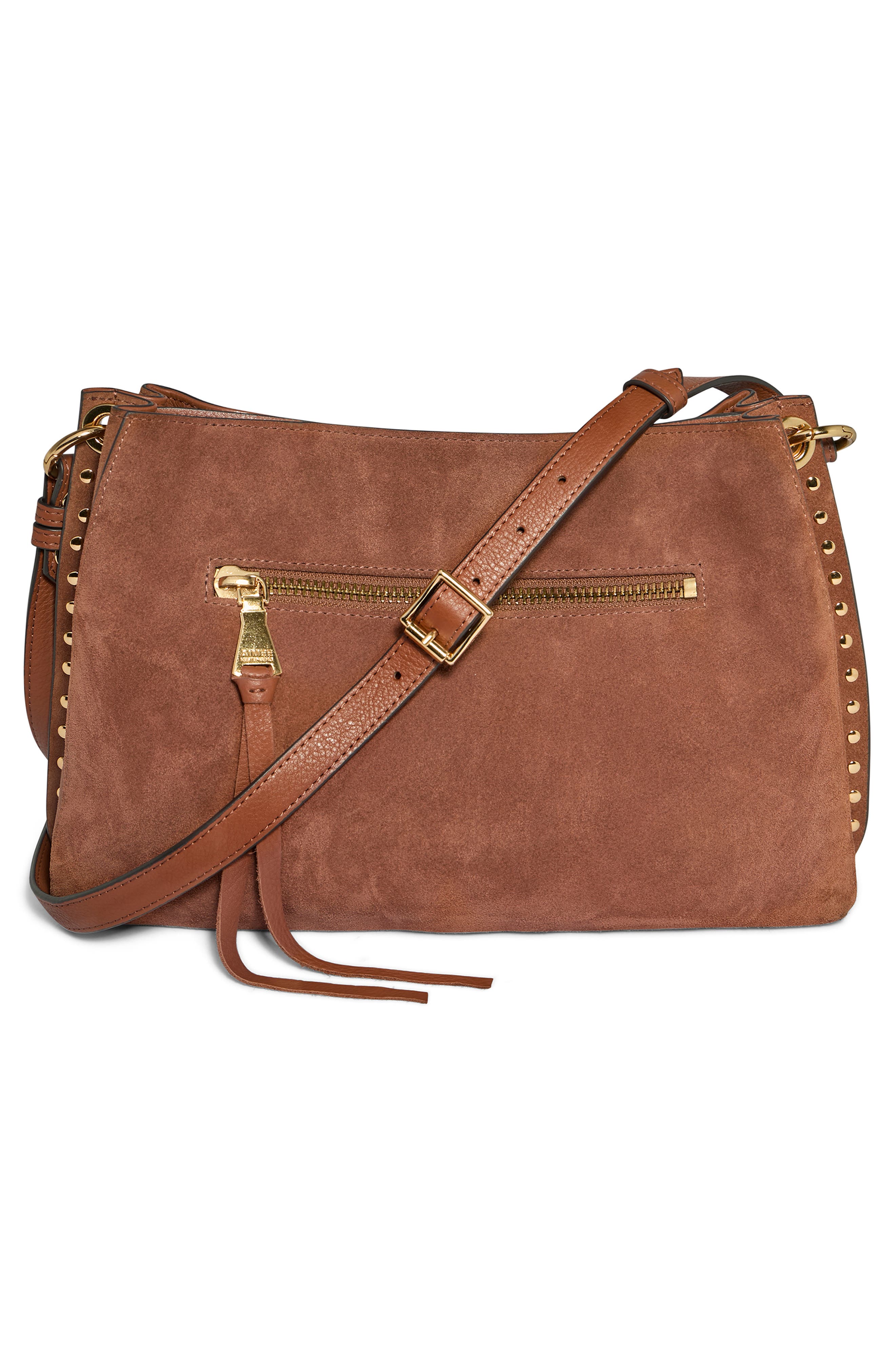 AIMEE Roma Shoulder Bag, Alternate, color, Nutshell Suede