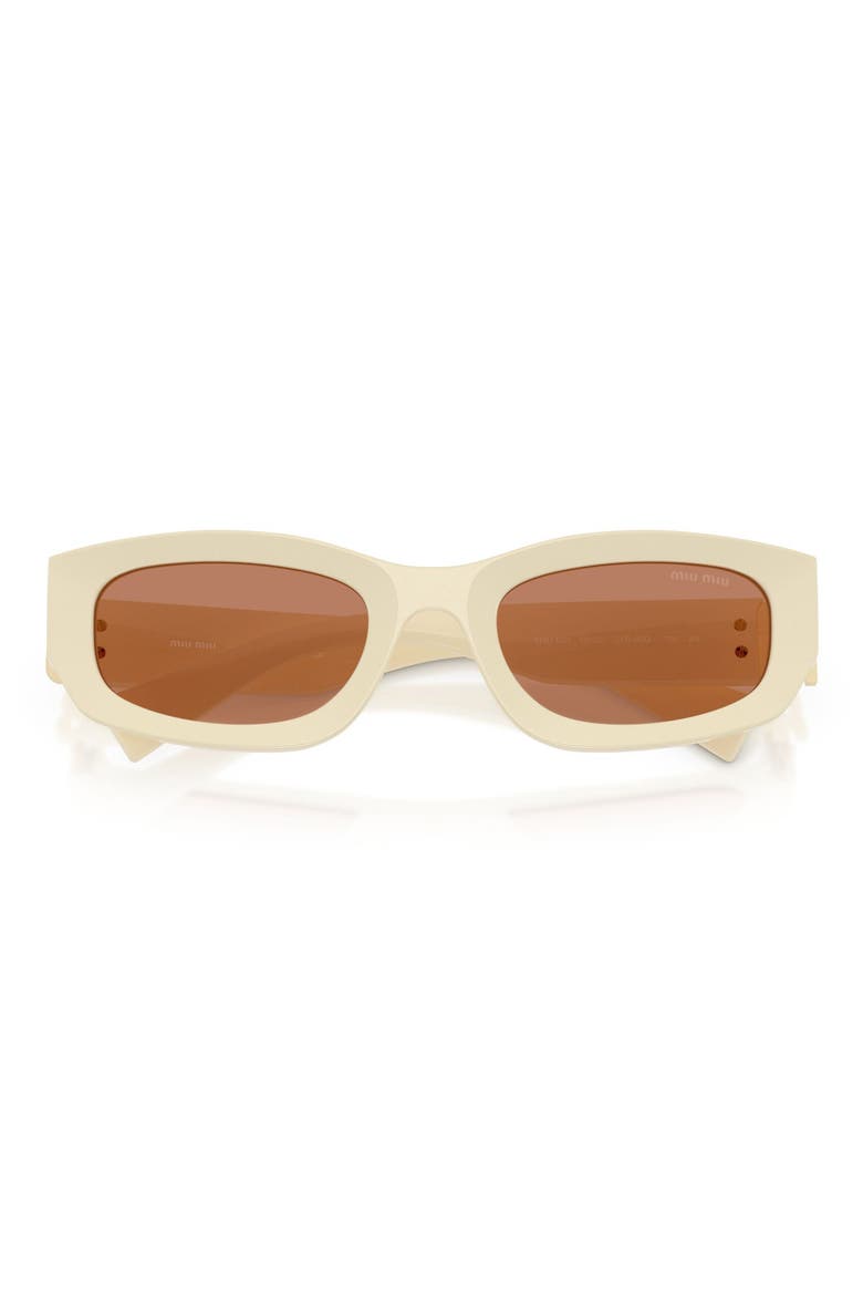 53mm Irregular Sunglasses, Alternate, color, MILK / BROWN