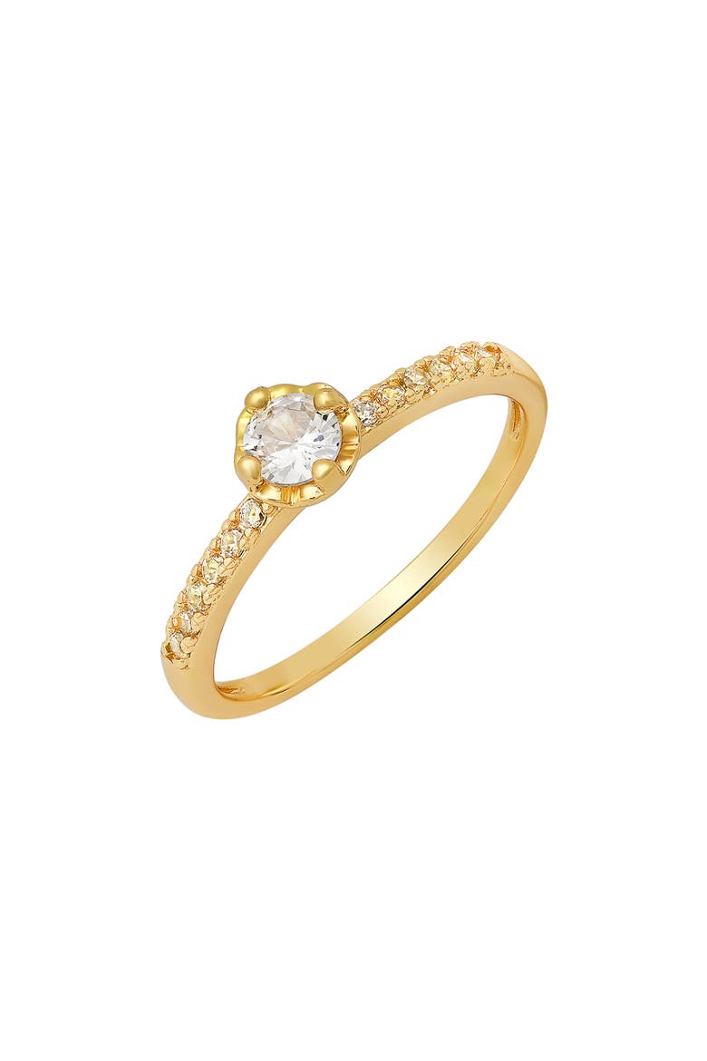 Simulated Diamond Pavé Ring, Alternate, color, GOLD