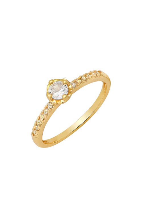 Hmy Jewelry Simulated Diamond Heart Pavé Ring In Gold
