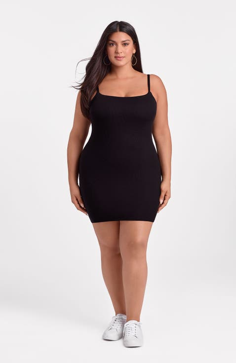 Sculpting Shapewear Rib Scoop Neck Cami Mini Dress