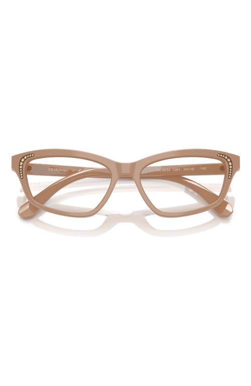 Swarovski 54mm Irregular Optical Glasses In Beige