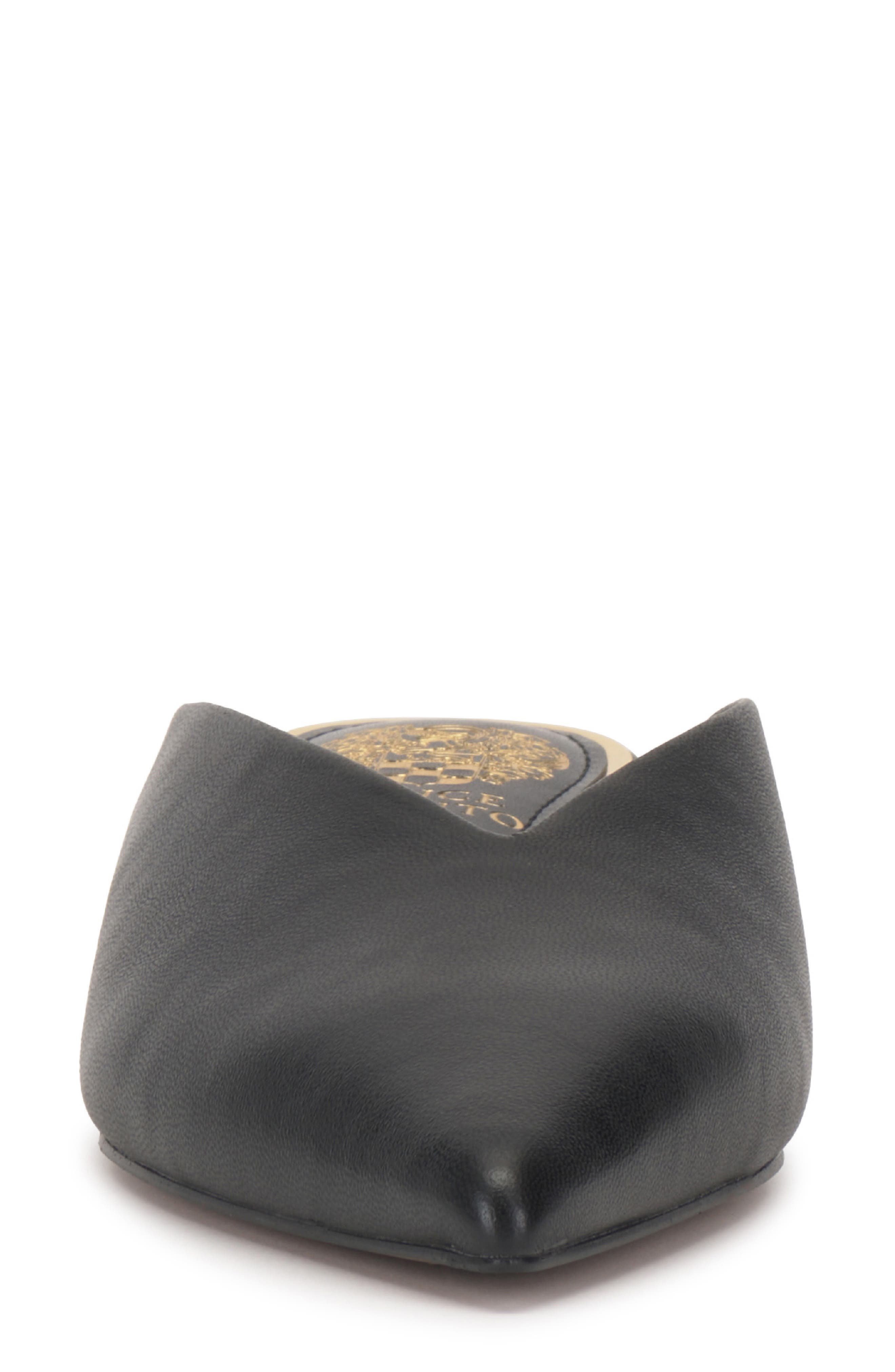 Vince Camuto Vinia Pointed Toe Wedge Mule, Alternate, color, Black