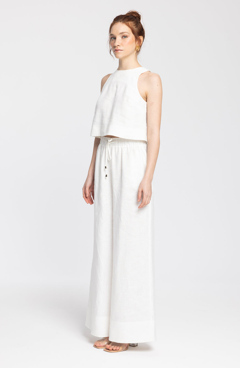 Monlicia Ciel 100% Linen Pant, Alternate, color, White