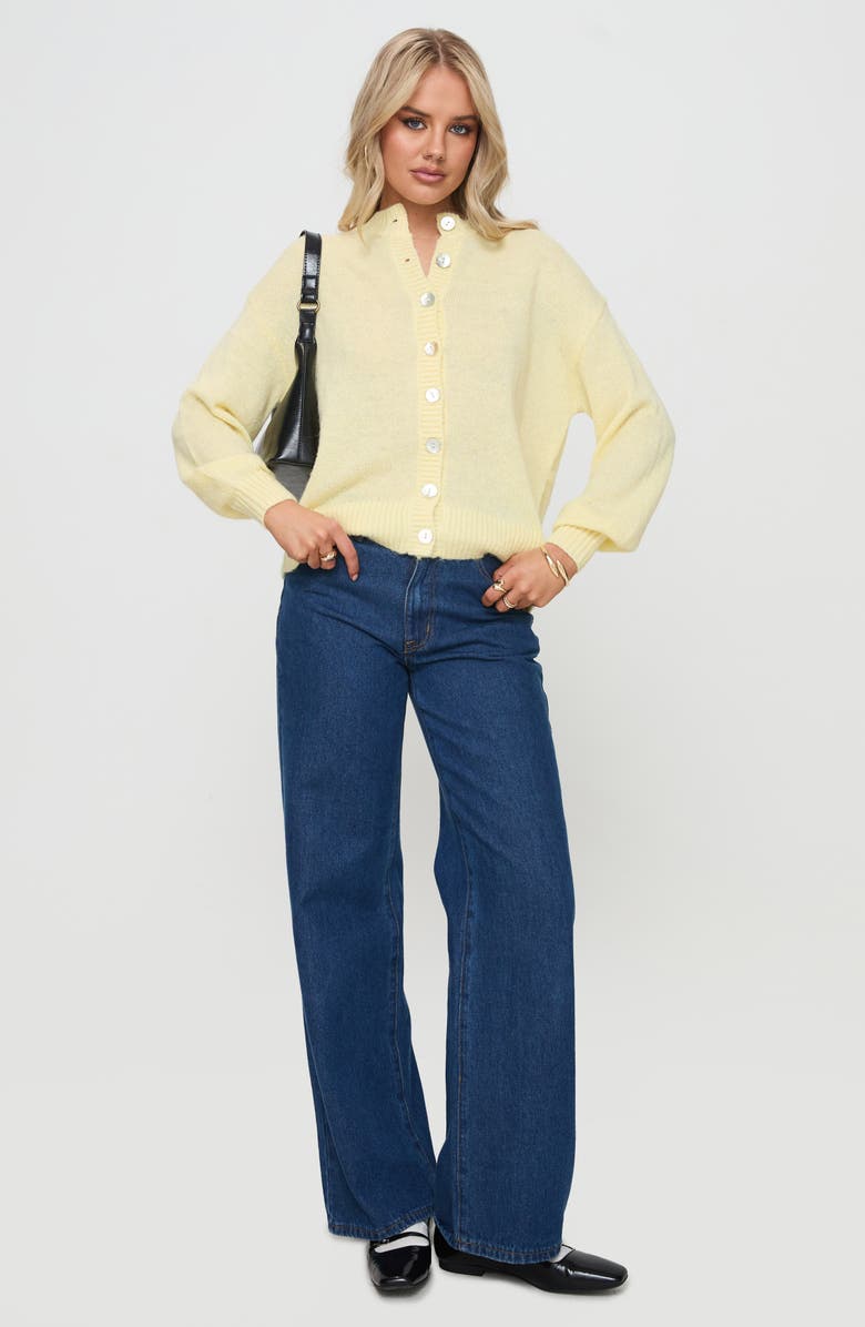 Princess Polly Sunbeam Cardigan, Alternate, color, Yellow