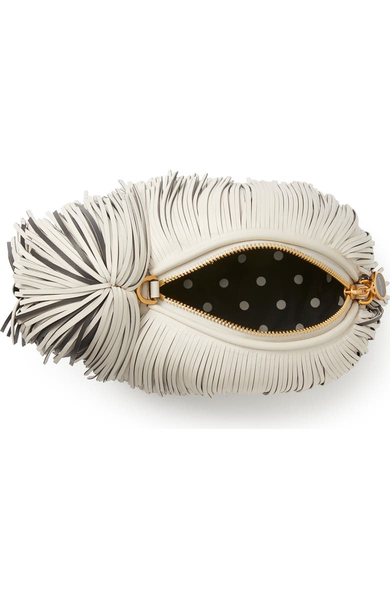 Kate Spade New York scrappy fringed dog leather crossbody bag, Alternate, color,