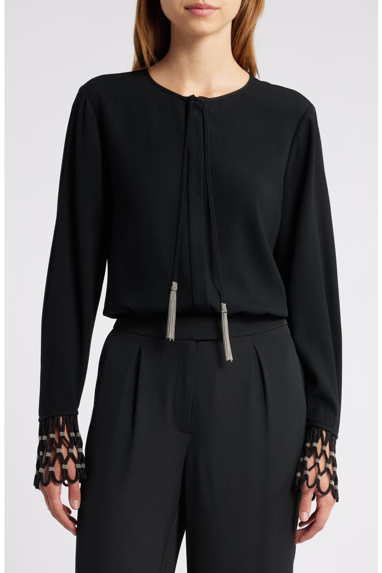 Chain Net Trim Top, Main, color, BLACK